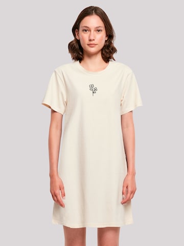 Robe 'Handdrawn Flower Pink Bestickt' F4NT4STIC en beige : devant