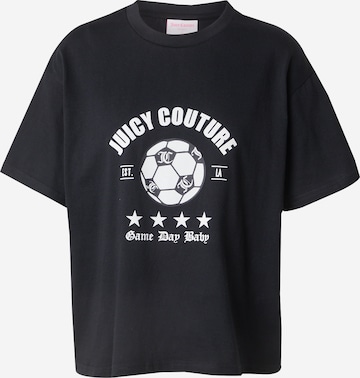 melns Juicy Couture T-Krekls 'THE ARCHED FOOTBALL': no priekšpuses
