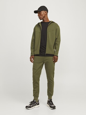 JACK & JONES Sweatjacke 'JCOFusion' in Grün