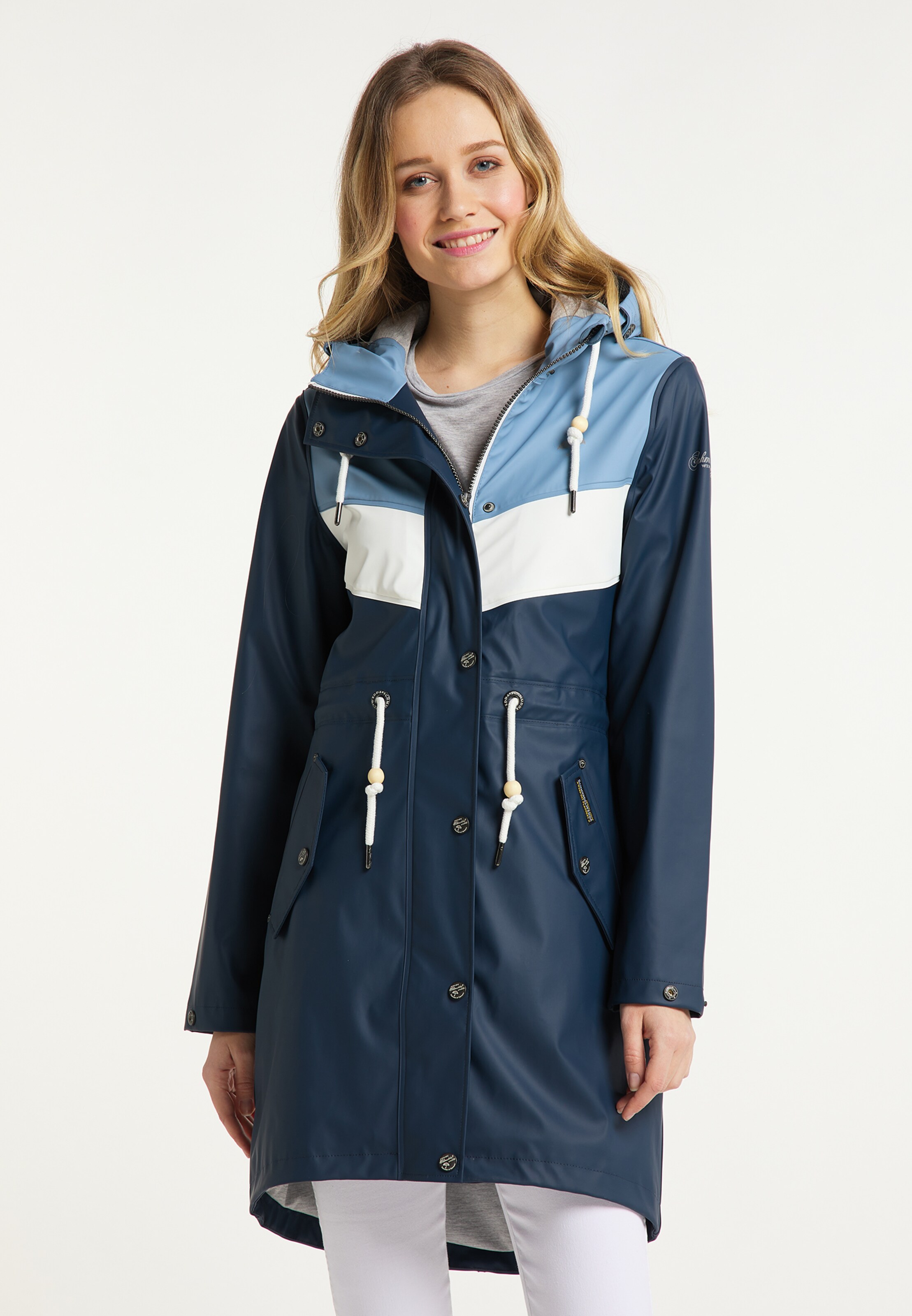 Frauen Große Größen Schmuddelwedda Regenmantel in Marine, Hellblau - BY63955 Frauen Große Größen Schmuddelwedda Regenmantel in Marine, Hellblau - BY63955
