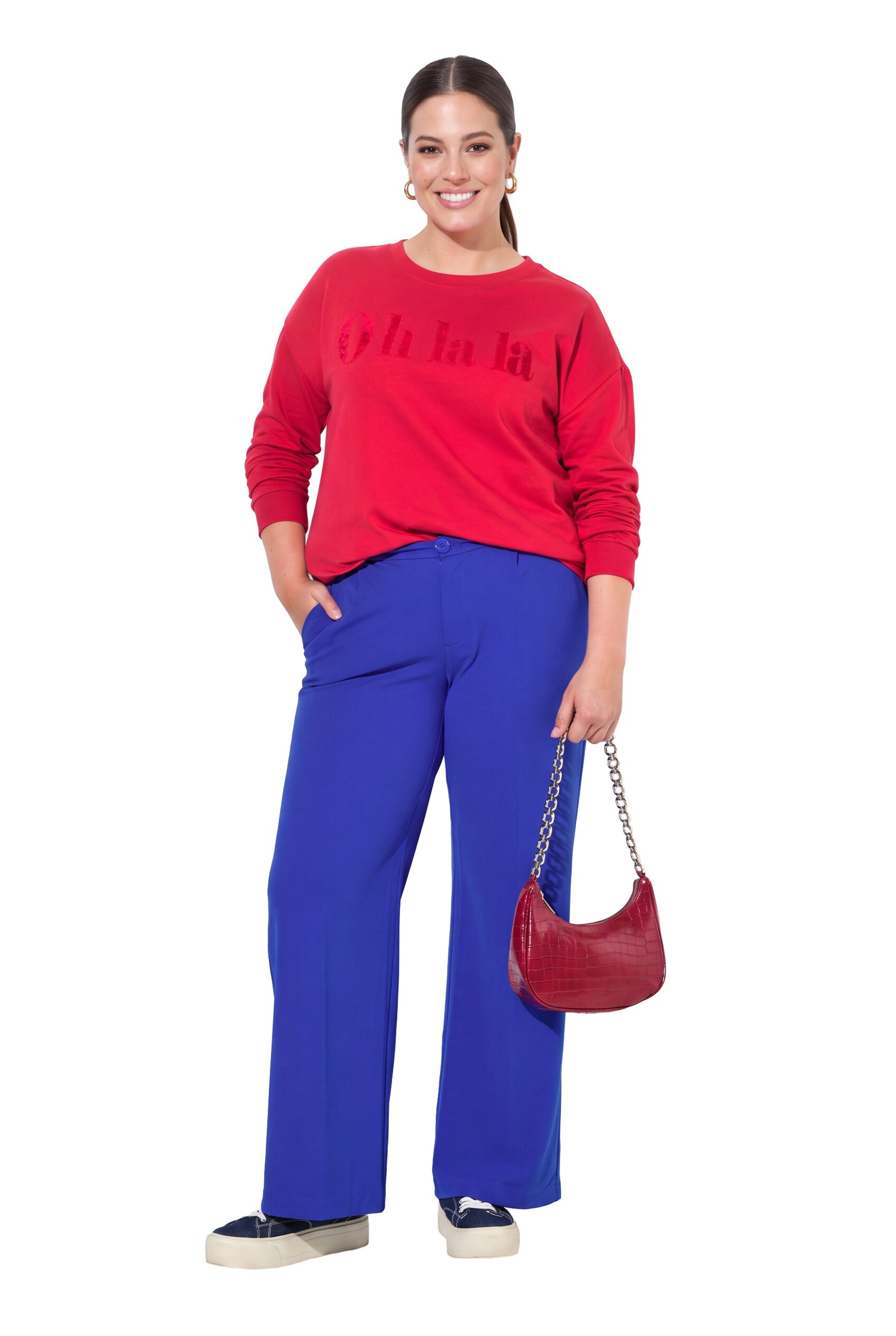 MIAMODA Wide Leg Hose in Blau