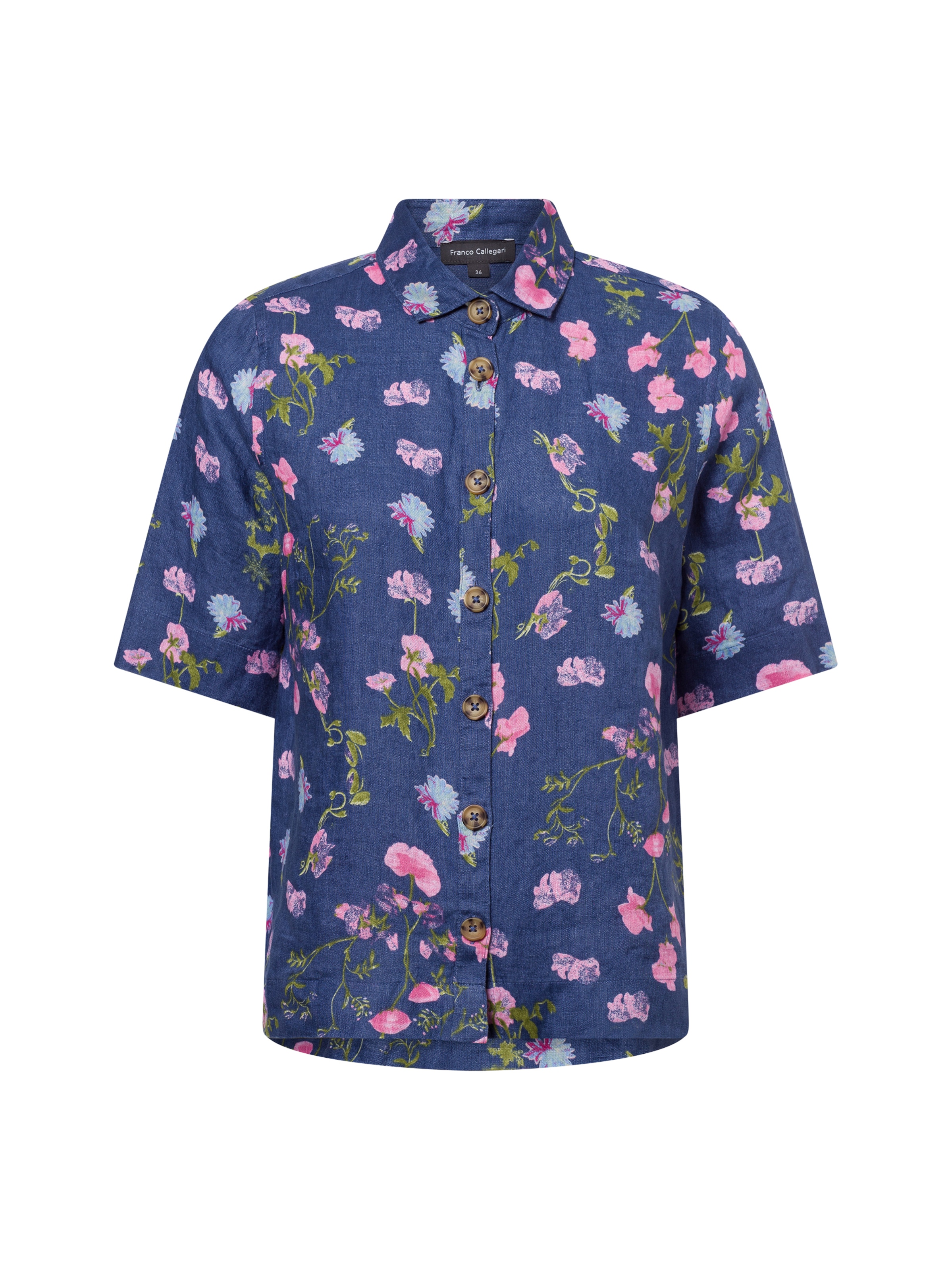 Franco Callegari Bluse in Blau: Vorderseite