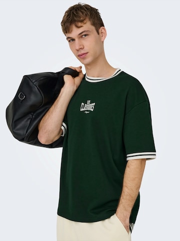 Only & Sons Футболка 'ONSLES CLASSIQUES CASPIAN' в Зеленый