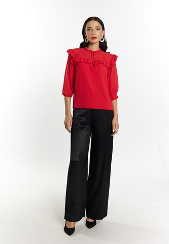 Camicia da donna di faina in rosso