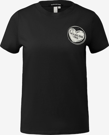 QS Shirt in Zwart: voorkant