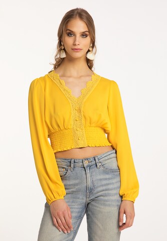 IZIA - Blusa em amarelo: frente