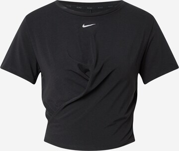 NIKE - Camiseta funcional 'One Luxe' en negro: frente