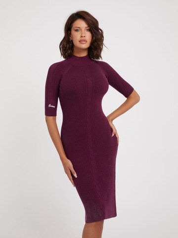 GUESS Knitted dress in Purple: front