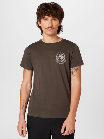 REPLAY Shirt in Bruin: voorkant