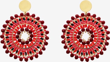 Boucles d'oreilles usha FESTIVAL en rouge : devant
