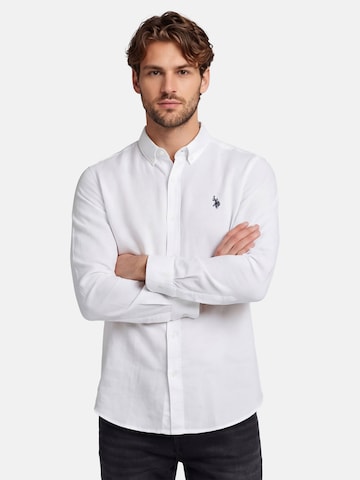U.S. POLO ASSN. Regular fit Button Up Shirt in White: front