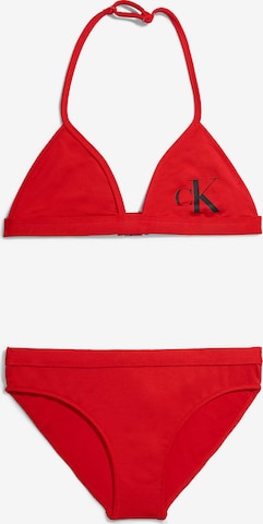 Calvin Klein Swimwear Triangle Bikini in Red: front