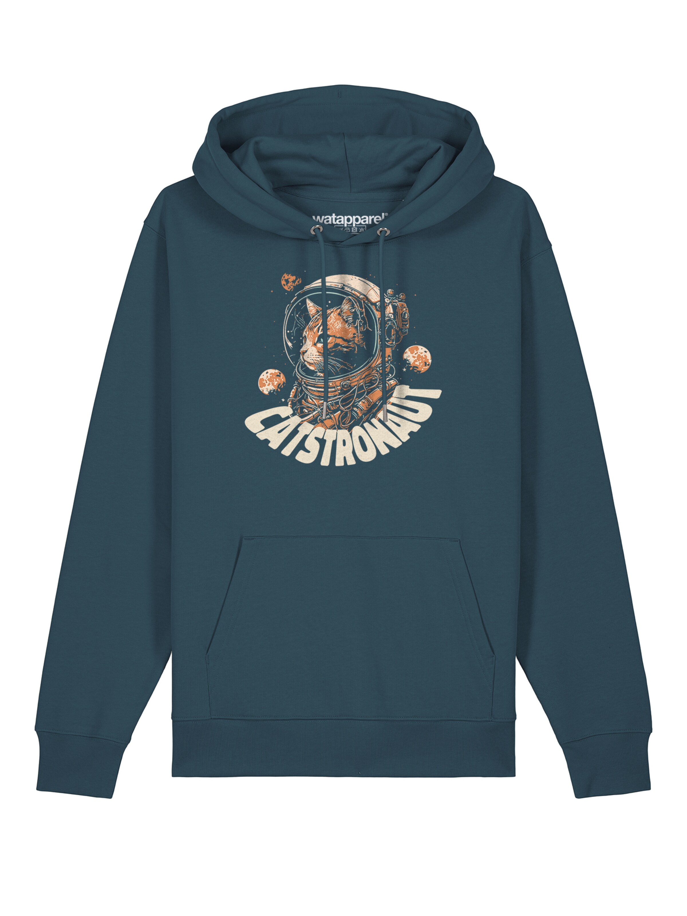 Sweat-shirt ' Catstronaut ' Watapparel en bleu : devant