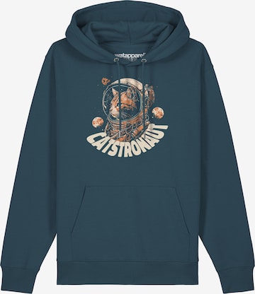 Sweat-shirt ' Catstronaut ' Watapparel en bleu : devant