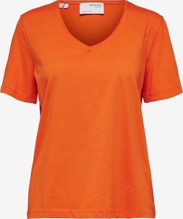 T-shirt SELECTED FEMME en orange : devant