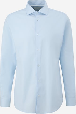 Coupe slim Chemise s.Oliver BLACK LABEL en bleu : devant