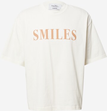 T-Shirt 'Kalle' Smiles en blanc : devant