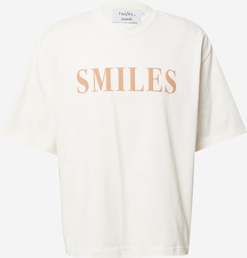 T-Shirt 'Kalle' Smiles en blanc : devant