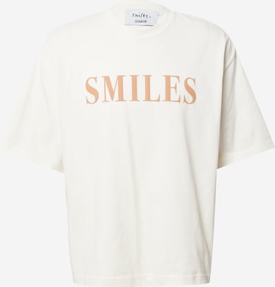 Tricou 'Kalle' Smiles pe nisipiu / alb perlat, Vizualizare produs