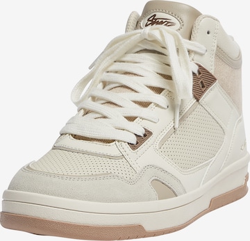 Pull&Bear Hög sneaker i beige: framsida