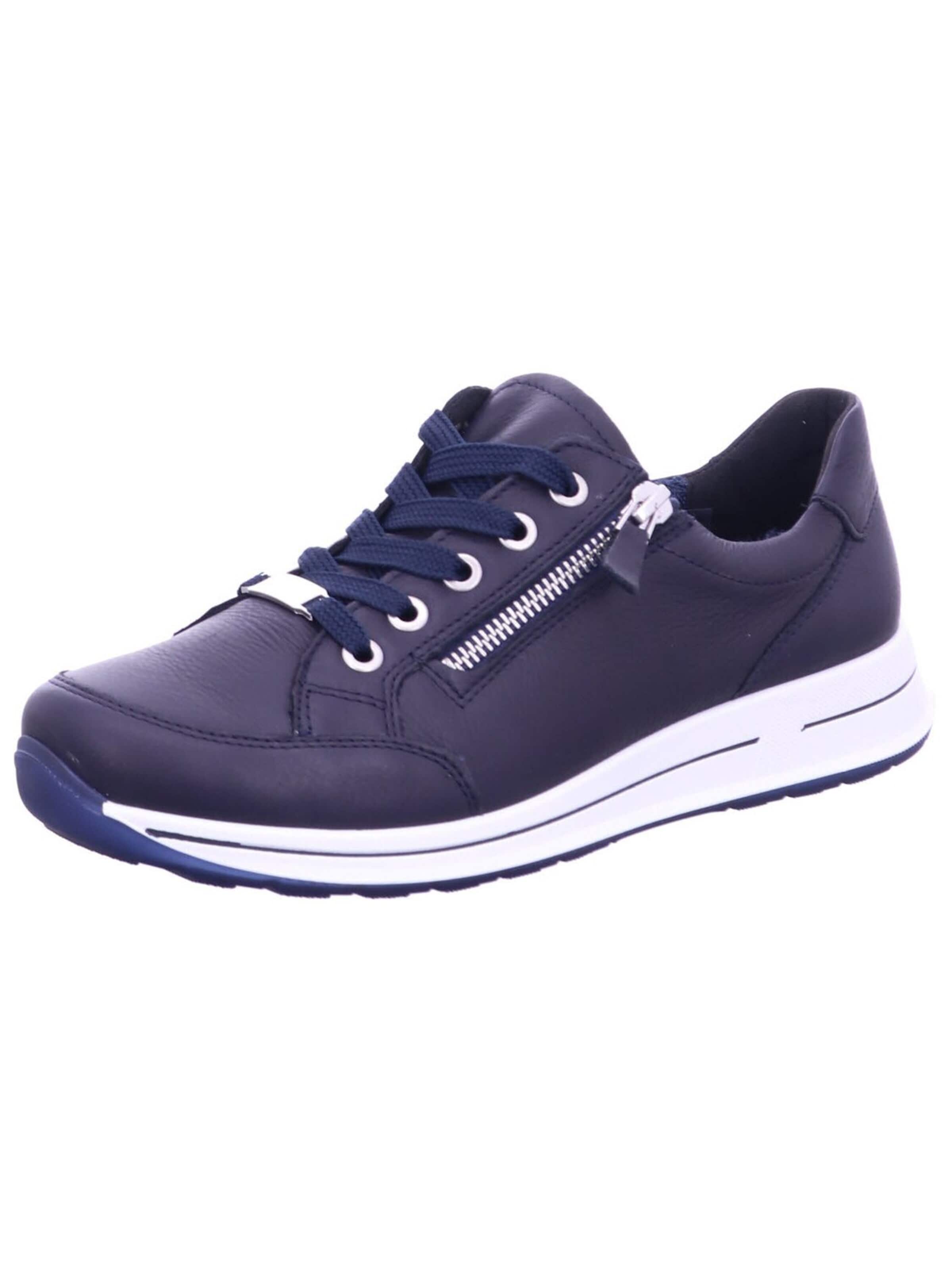 Sneaker bassa 'Komfort Schnürschuh Damen 12-24801 02 Glattleder in blau' di ARA in blu: frontale