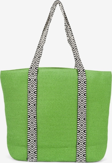 styleBREAKER Strandtasche 'Papierstroh Strandtasche Azteken Muster' in grün, Produktansicht