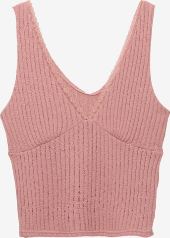Tops en tricot Pull&Bear en rose : devant