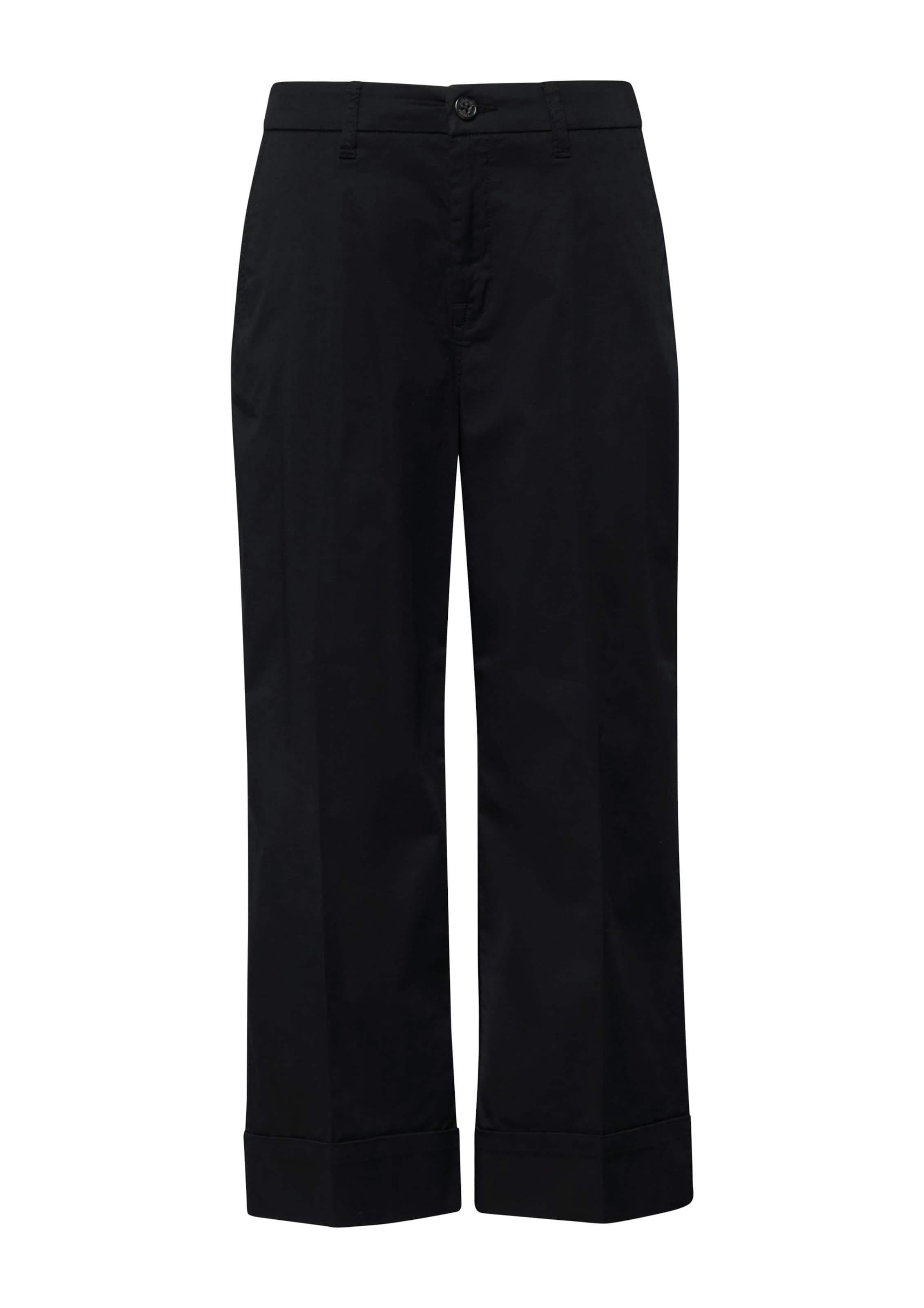 s.Oliver Wide leg Trousers with creases in Black: front