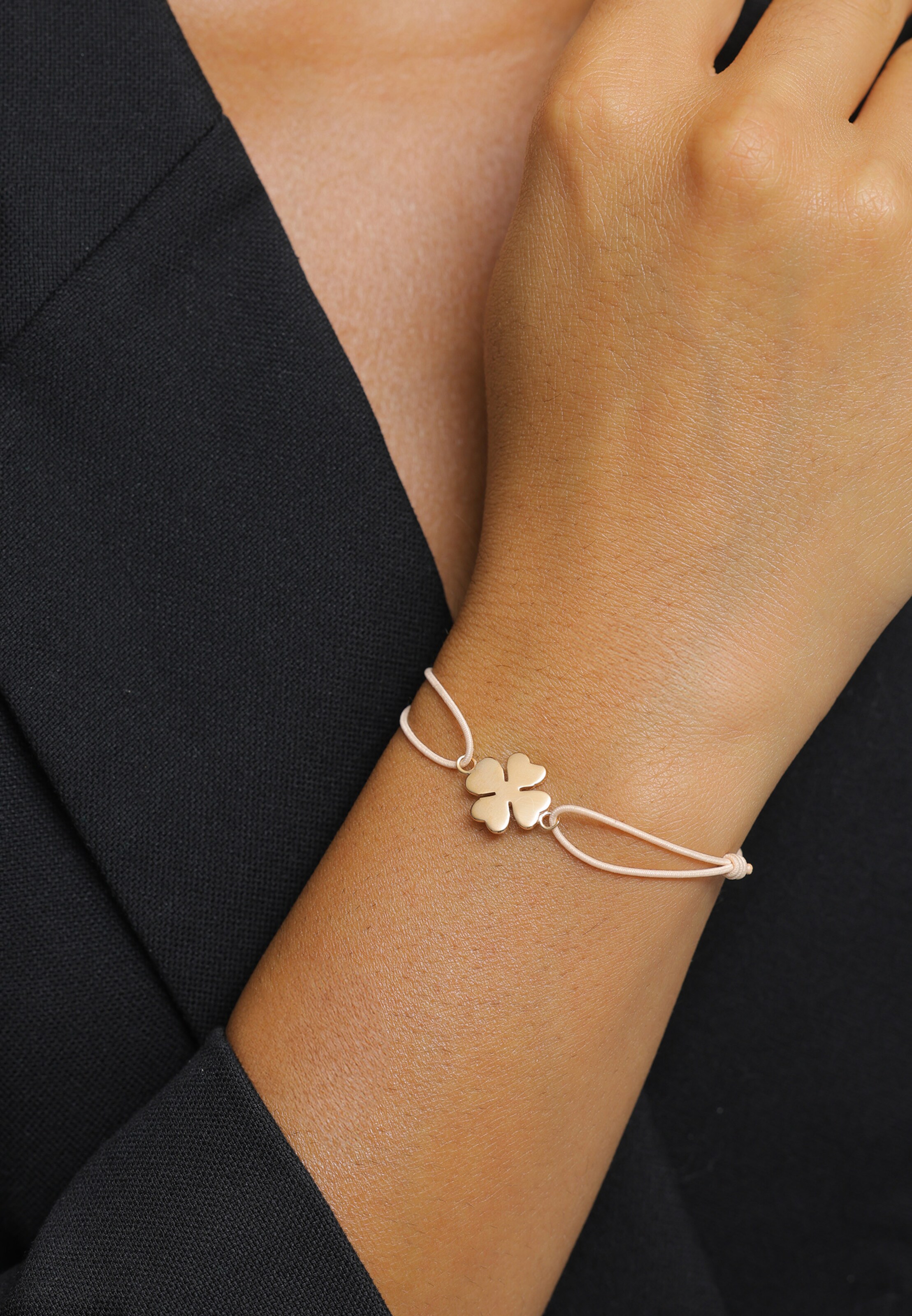 ELLI Armband 'Kleeblatt' in Roze: voorkant