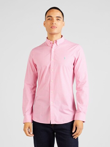 Polo Ralph Lauren Slim fit Πουκάμισο σε ροζ: μπροστά