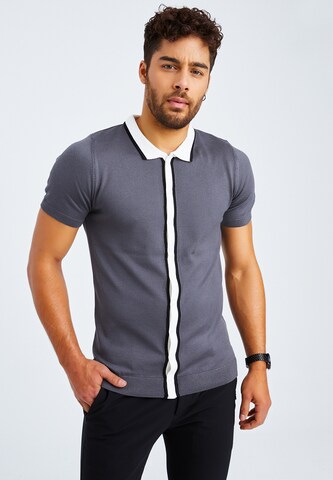 Leif Nelson Regular fit Button Up Shirt in Grey: front