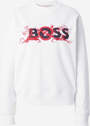 BOSS Black Sweatshirt 'Econa' in Weiß: predná strana