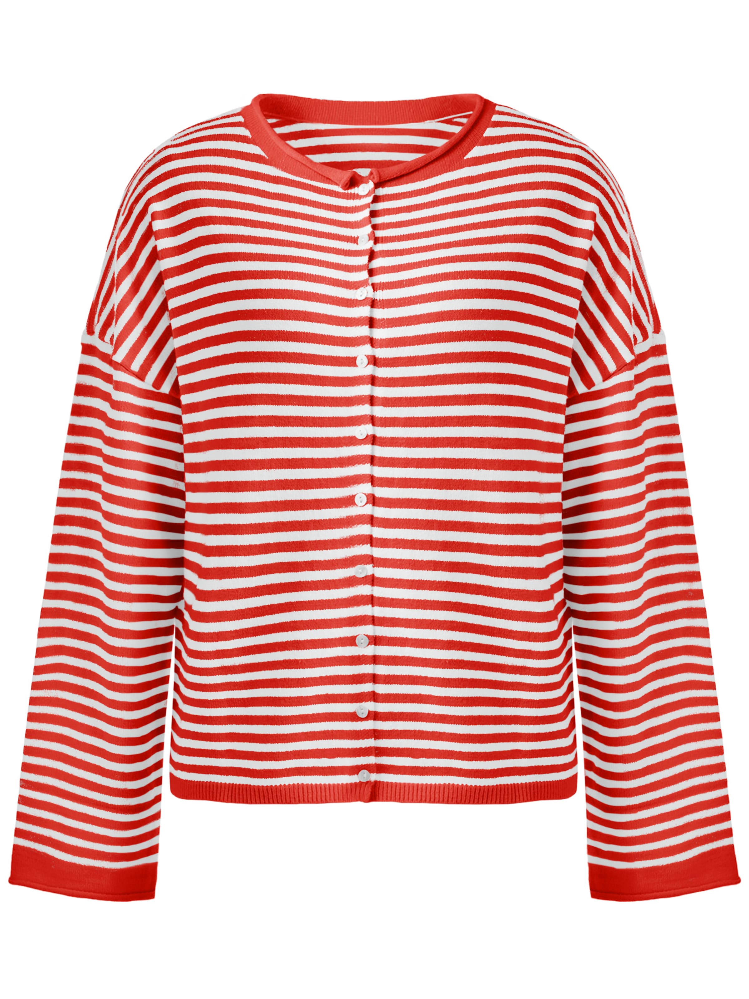 Imily Bela Strickjacke in rot / weiß, Produktansicht