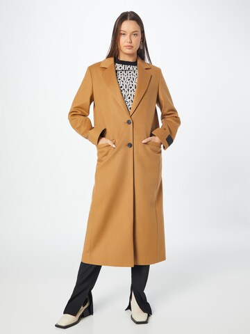 HUGO Between-Seasons Coat 'Mojeni' in Brown: front