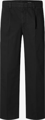 SELECTED - Pantalón plisado en negro: frente