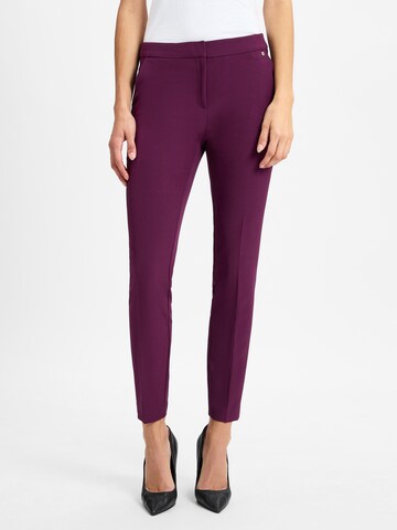 HUGO Regular Trousers with creases ' Hagonia ' in Purple: front