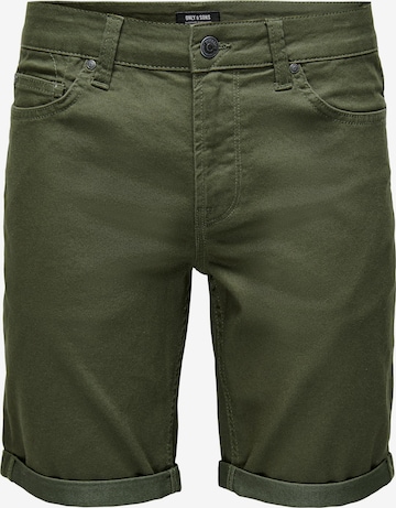 Only & Sons - Calças 'Ply' em verde: frente