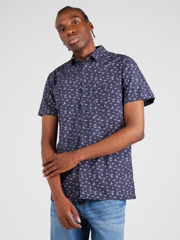 BURTON MENSWEAR LONDON - Ajuste regular Camisa en azul: frente