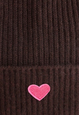 Zwillingsherz Beanie in Brown