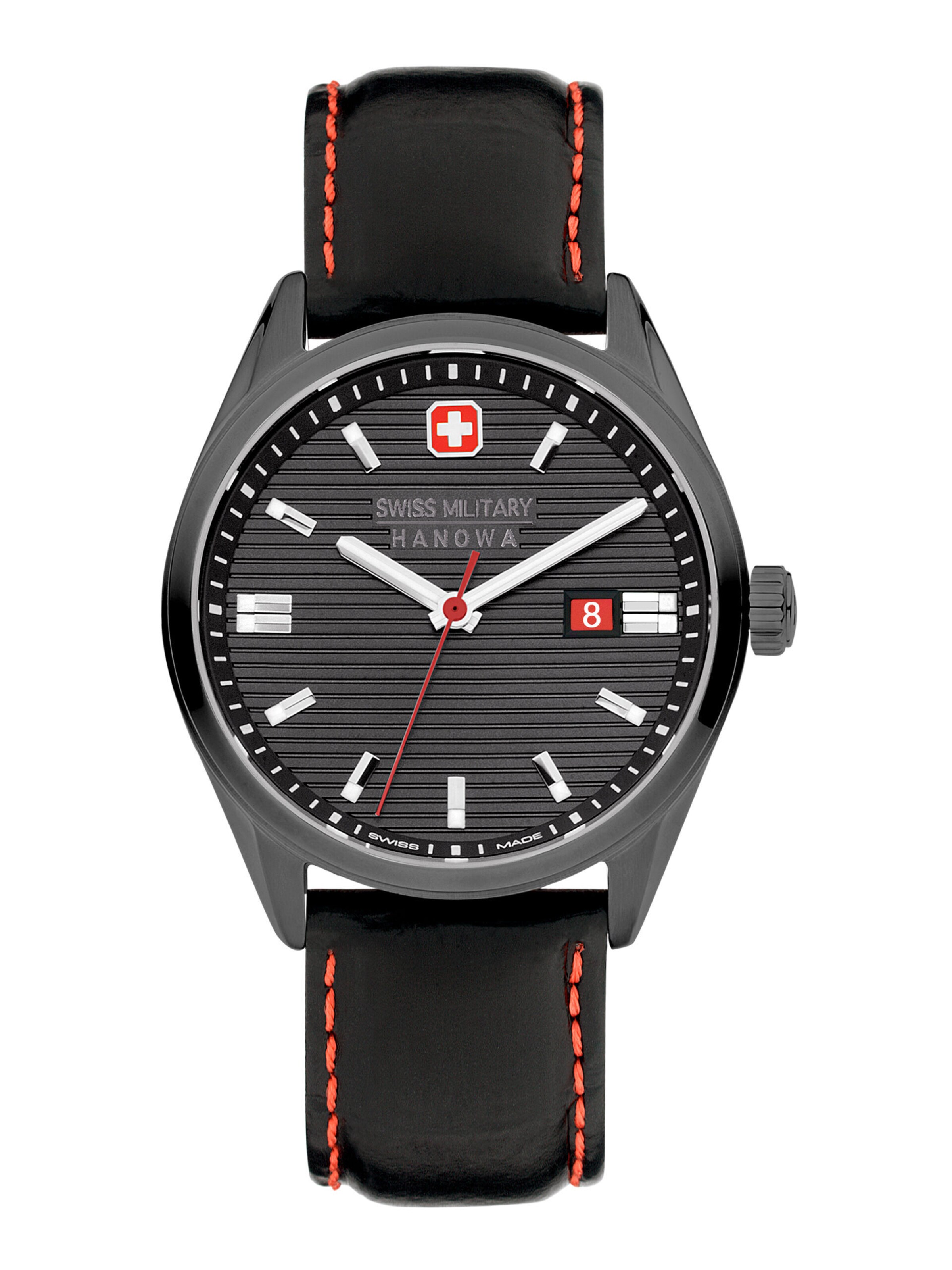 SWISS MILITARY HANOWA Analoog horloge 'Roadrunner' in Zwart: voorkant