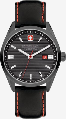 SWISS MILITARY HANOWA Analog Watch 'ROADRUNNER' in Black: front