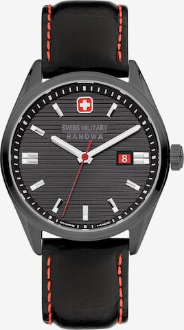 SWISS MILITARY HANOWA Analoog horloge 'ROADRUNNER' in Zwart: voorkant