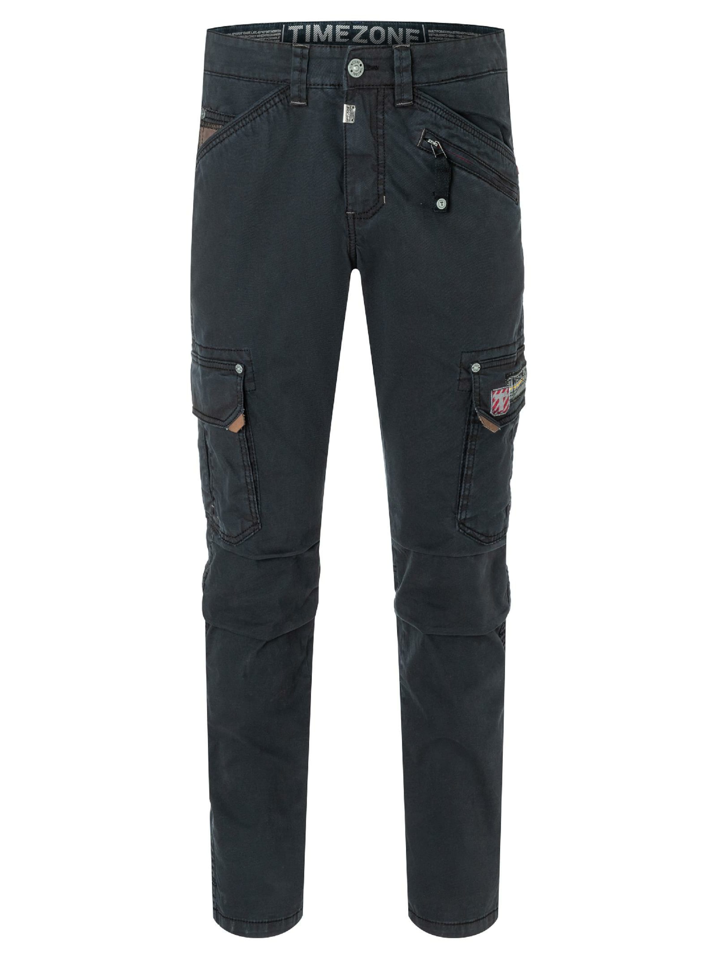 TIMEZONE Slim fit Cargo Pants 'Roger' in Black: front