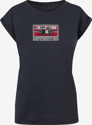 ABSOLUTE CULT T-Shirt 'Stranger Things - Cassette For Will' in Blau: Vorderseite