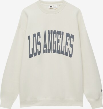 Pull&Bear Sweatshirt i hvid: forside