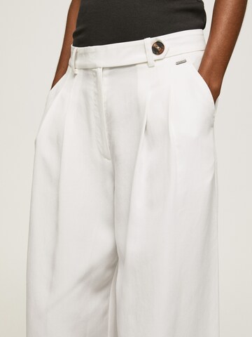 Pepe Jeans Wide leg Pleat-Front Pants 'BERILA' in White