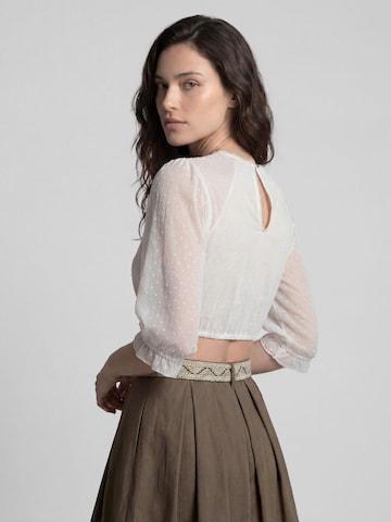 Blouse folklorique 'Kaktus' SPIETH & WENSKY en blanc