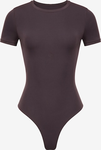 SECOND SKIN SOLUTION Body 'Second Skin T-Shirt Bodysuit' – hnědá: přední strana