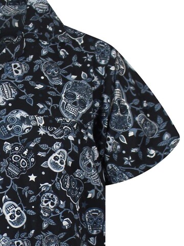 King Kameha Shirt 'Skull' in Black