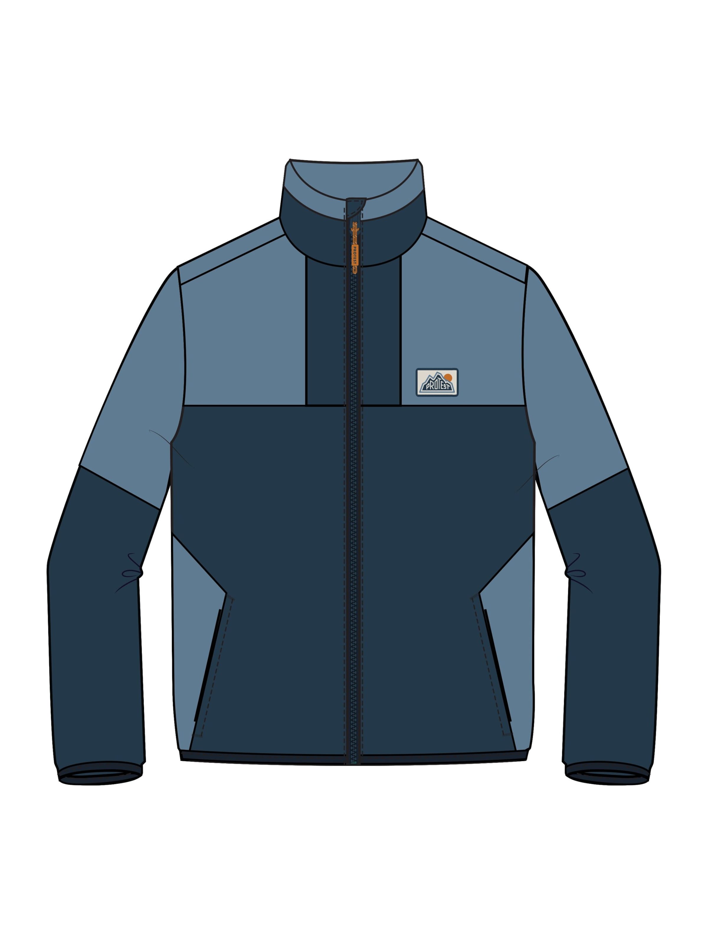 PROTEST Fleece jas 'PRTMendo JR' in Blauw: voorkant